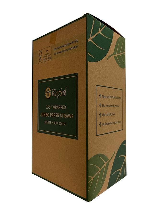 KingSeal 400 قطعة | ماصات شرب ورقية للاستخدام مرة واحدة من كينجسيل، معتمدة من مجلس رعاية الغابات (FSC)، مغلفة بالورق، بيضاء، طول 7.75 بوصة × قطر 6 مم، حجم "جامبو"، قابلة للتحلل الحيوي، صديقة للبيئة، عبوة كبيرة - 400 ماصة في العلبة - Image 5